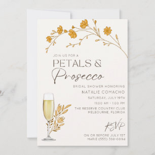 Fall Petals Prosecco Möhippa Party Inbjudningar