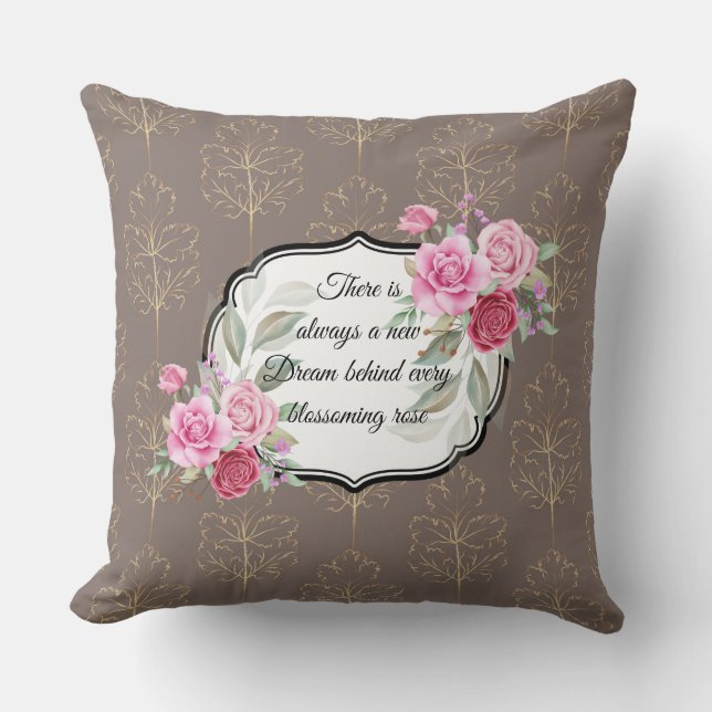 Fall Pillow-Blommigten för vacker Vintage Kudde (Framsida)