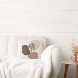 Fall Pinecone och Abstrakt Brown Blob Shapes Gift Kudde