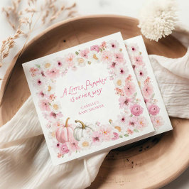 Fall Pink Pumpkin Girl Baby Shower Pappersservett