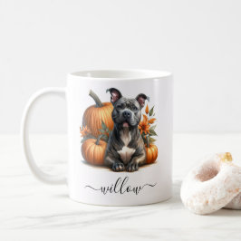 Fall Pitbull Mugg med Personlig Namn