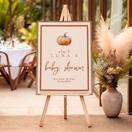 Fall Plade A Little Pumpkin Baby Shower Välkommen Poster