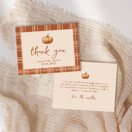 Fall Plade en liten Pumpkin Baby Shower Flat Tack Kort