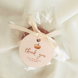 Fall Play A Little Pumpkin Baby Shower Gåvor Etiketter