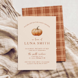 Fall Play A Little Pumpkin Baby Shower Inbjudningar