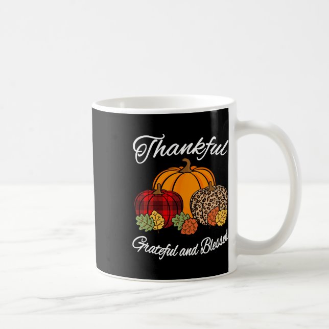 Fall Play Leopard Pumpkin Autumn Thanksgiving Ble Kaffemugg (Höger)