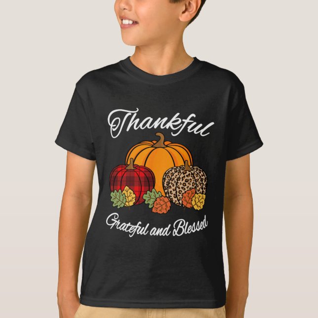 Fall Play Leopard Pumpkin Autumn Thanksgiving Ble T Shirt (Framsida)