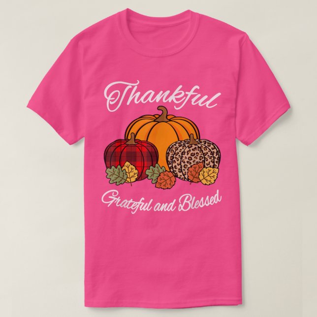Fall Play Leopard Pumpkin Autumn Thanksgiving Ble T Shirt (Design framsida)