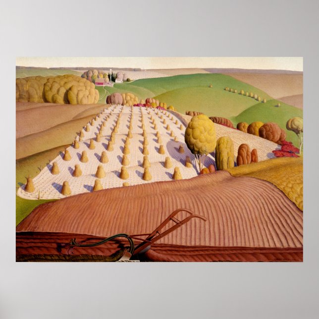 Fall Plowing 1931 by Grant Wood Poster (Framsidan)