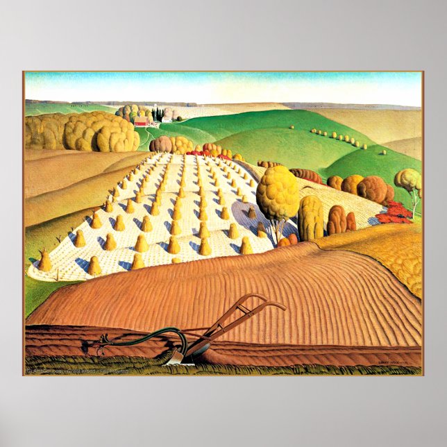 Fall Plowing, bra art American-tavla Poster (Framsidan)