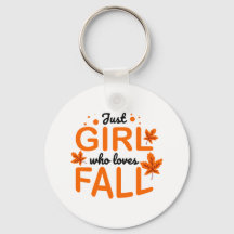 Fall Print Orange Text and Löv Keychain