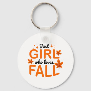 Fall Print Orange Text and Löv Keychain Nyckelring