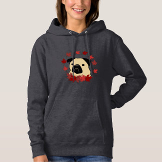 Fall Pug med Löv, pumpor och solblommor T Shirt