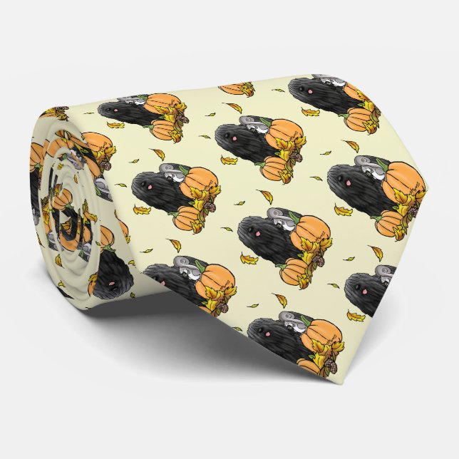 Fall Puli Hund (svart) Pumpkins Löv Cute Funny Slips (Rullad)