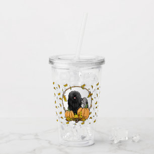 Fall Puli Hund (svart) Pumpkins Löv Cute Funny Take Away Mugg