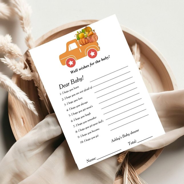 Fall pumkin well önskemål för babyduschspelet inbjudningar (Skapare uppladdad)