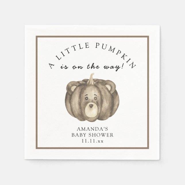 Fall pumpbjörn Babydusch Pappersservett (Framsidan)