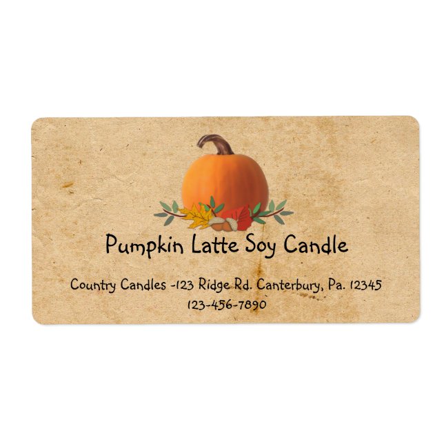 Fall Pumpkin Anpassningsbar Product Business Label Fraktsedel (Framsidan)
