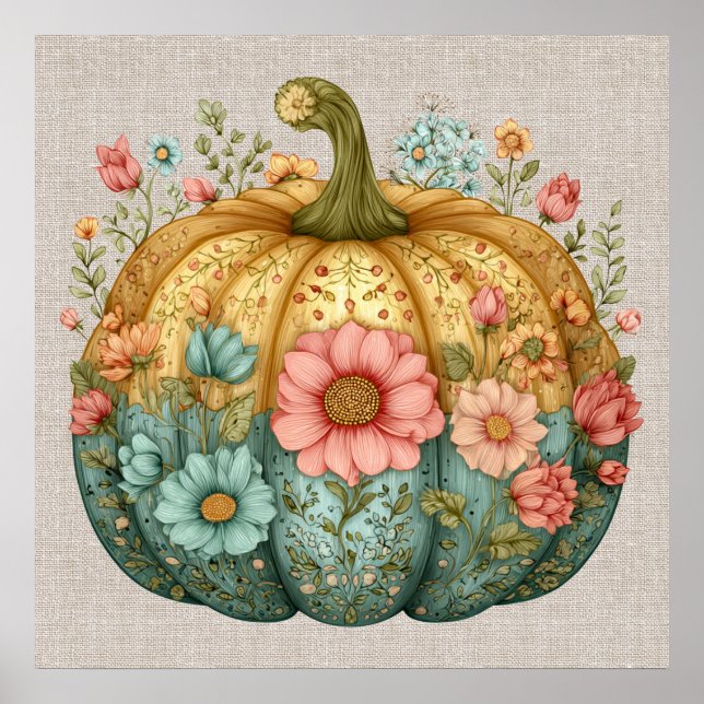 Fall Pumpkin Artwork Poster (Framsidan)