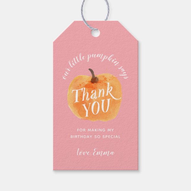 Fall Pumpkin Autumn Rustic - tack. Presentetikett (Framsidan)