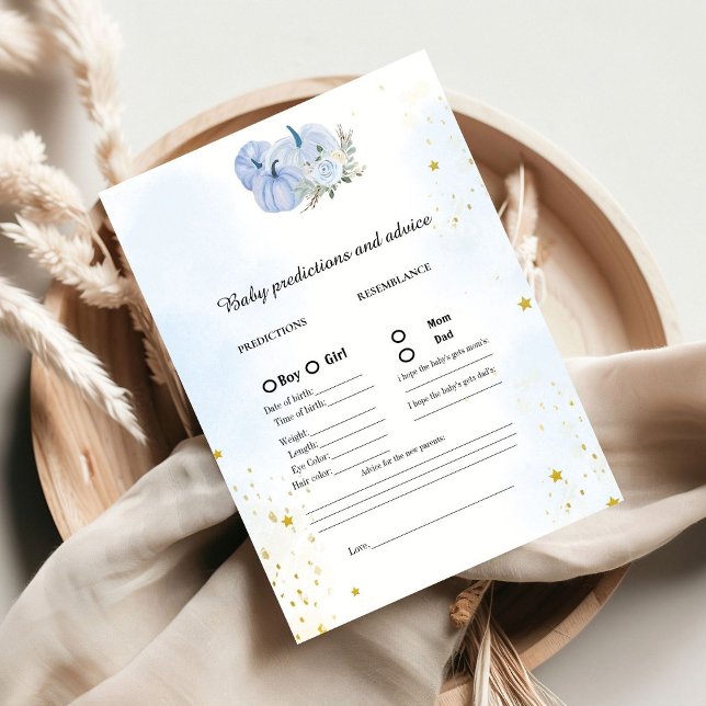 Fall Pumpkin baby-förutsägelse, babyvisare, spelko Rådkort (Skapare uppladdad)