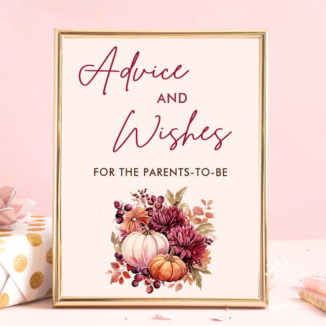 Fall Pumpkin Baby Shower Advice och Önskemål Poster (Skapare uppladdad)