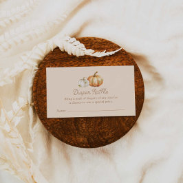 Fall Pumpkin Baby Shower Diaper Raffle Biljett Tilläggskort