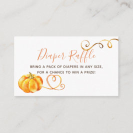 Fall Pumpkin Baby Shower Diaper Raffle Biljett Tilläggskort