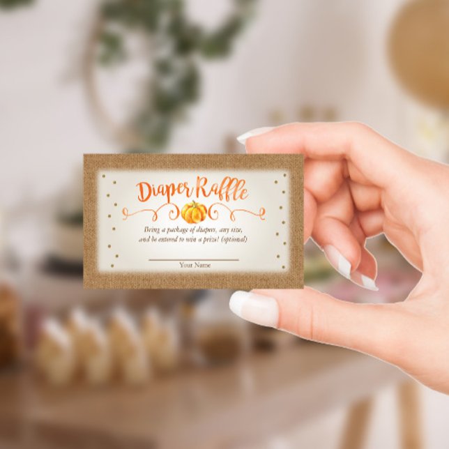 Fall Pumpkin Baby Shower Diaper Raffle Card Tilläggskort (Skapare uppladdad)