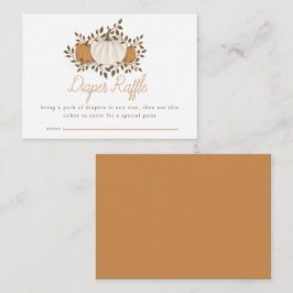 Fall Pumpkin Baby Shower Diaper Raffle Insert Card Tilläggskort