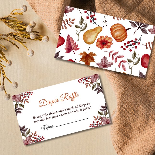 Fall Pumpkin Baby Shower Diaper Raffle Tilläggskort (Skapare uppladdad)