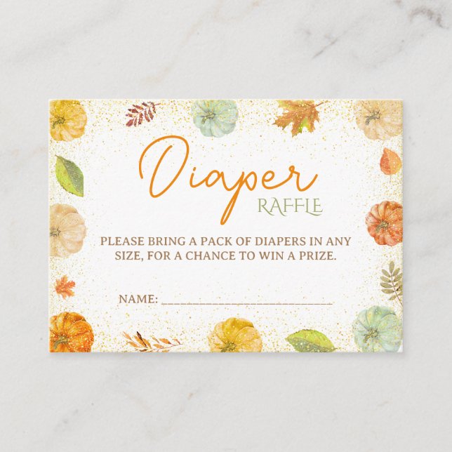 Fall Pumpkin Baby Shower Diaper Raffle Tilläggskort (Framsida)