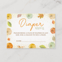 Fall Pumpkin Baby Shower Diaper Raffle