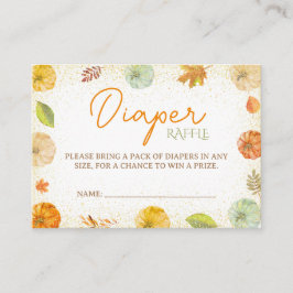 Fall Pumpkin Baby Shower Diaper Raffle Tilläggskort