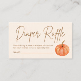Fall Pumpkin Baby Shower Diaper Raffle Tilläggskort