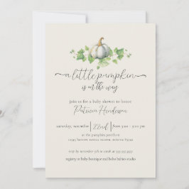 Fall Pumpkin Baby Shower Gender Neutral-inbjudan Inbjudningar