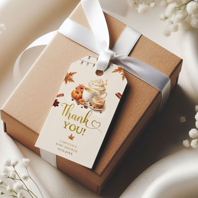 Fall Pumpkin Baby Shower Gift-Märkre Presentetikett (Skapare uppladdad)