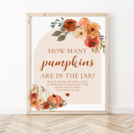 Fall Pumpkin Baby Shower Gissa hur många Pumpkins  Poster