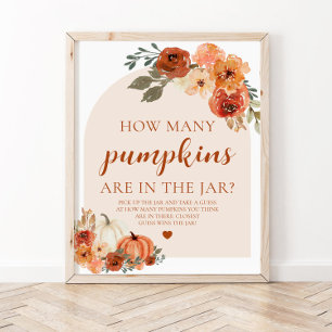 Fall Pumpkin Baby Shower Gissa hur många Pumpkins Poster