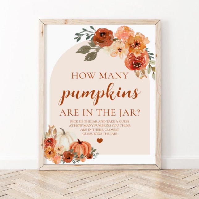 Fall Pumpkin Baby Shower Gissa hur många Pumpkins  Poster (Skapare uppladdad)