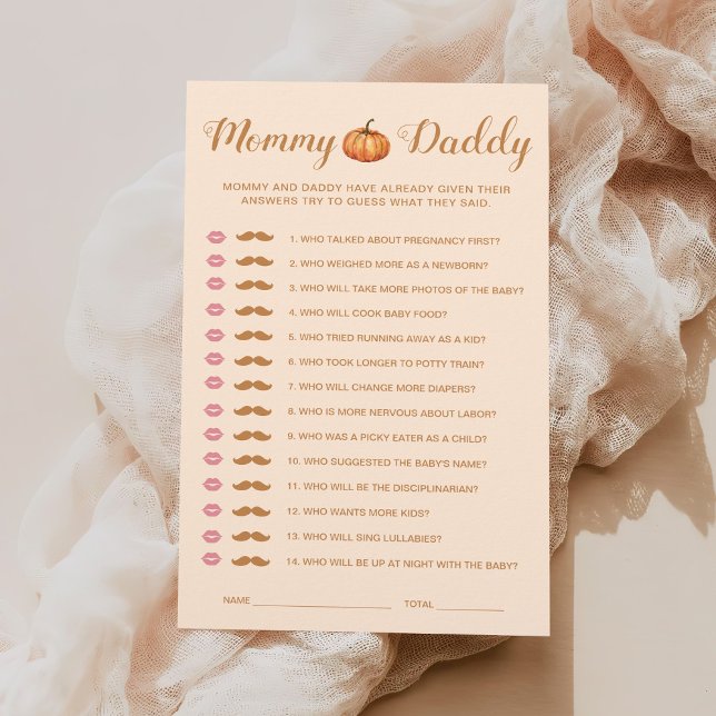 Fall Pumpkin Baby Shower Gissa vem Mamma eller pap (Skapare uppladdad)