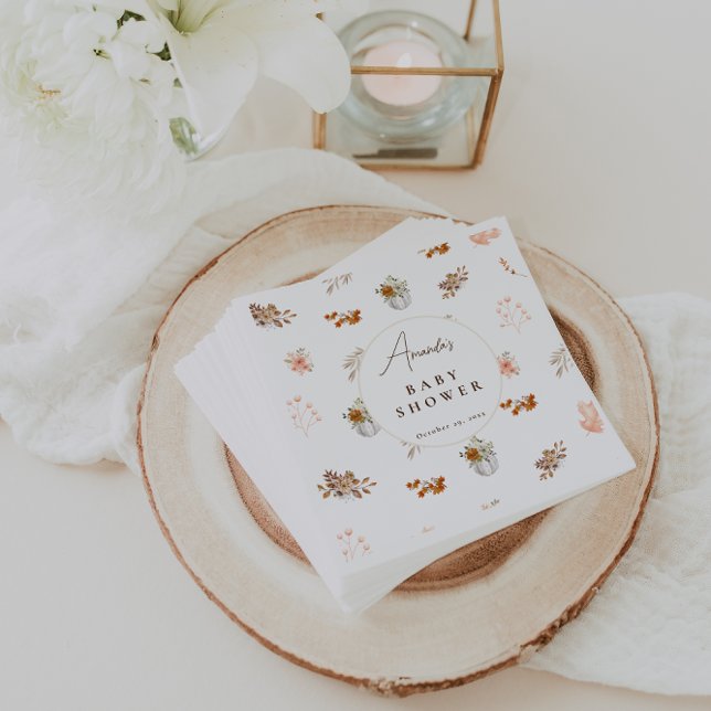 Fall Pumpkin Baby Shower Höst löv Pappersservett (Skapare uppladdad)