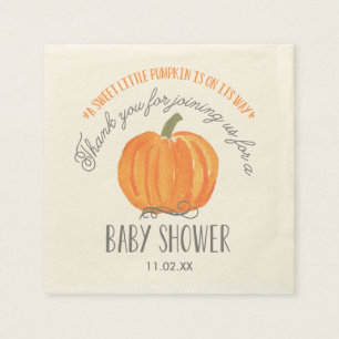 Fall Pumpkin   Baby Shower Napkin Pappersservett
