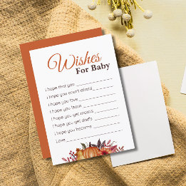 Fall Pumpkin Baby Shower Önskemål för Baby Card Inbjudningar