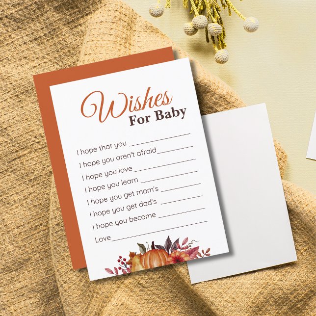 Fall Pumpkin Baby Shower Önskemål för Baby Card Inbjudningar (Skapare uppladdad)