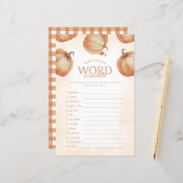 Fall Pumpkin Baby Shower Ord Scramble Game
