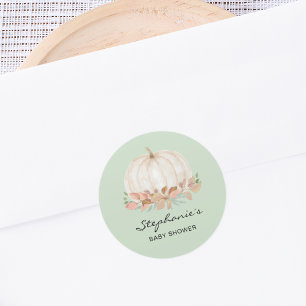 Fall Pumpkin Baby Shower Runt Klistermärke