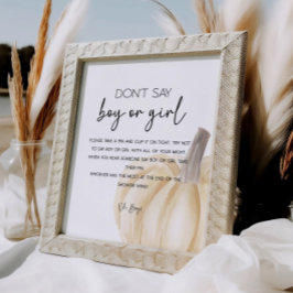 Fall Pumpkin Baby Shower-spel Poster