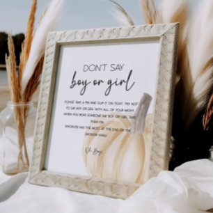 Fall Pumpkin Baby Shower-spel Poster