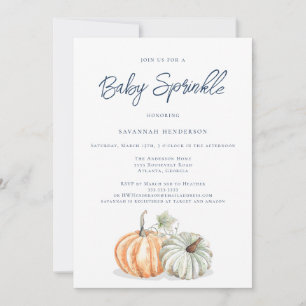Fall Pumpkin Baby Shower Sprinkle-inbjudan Inbjudningar